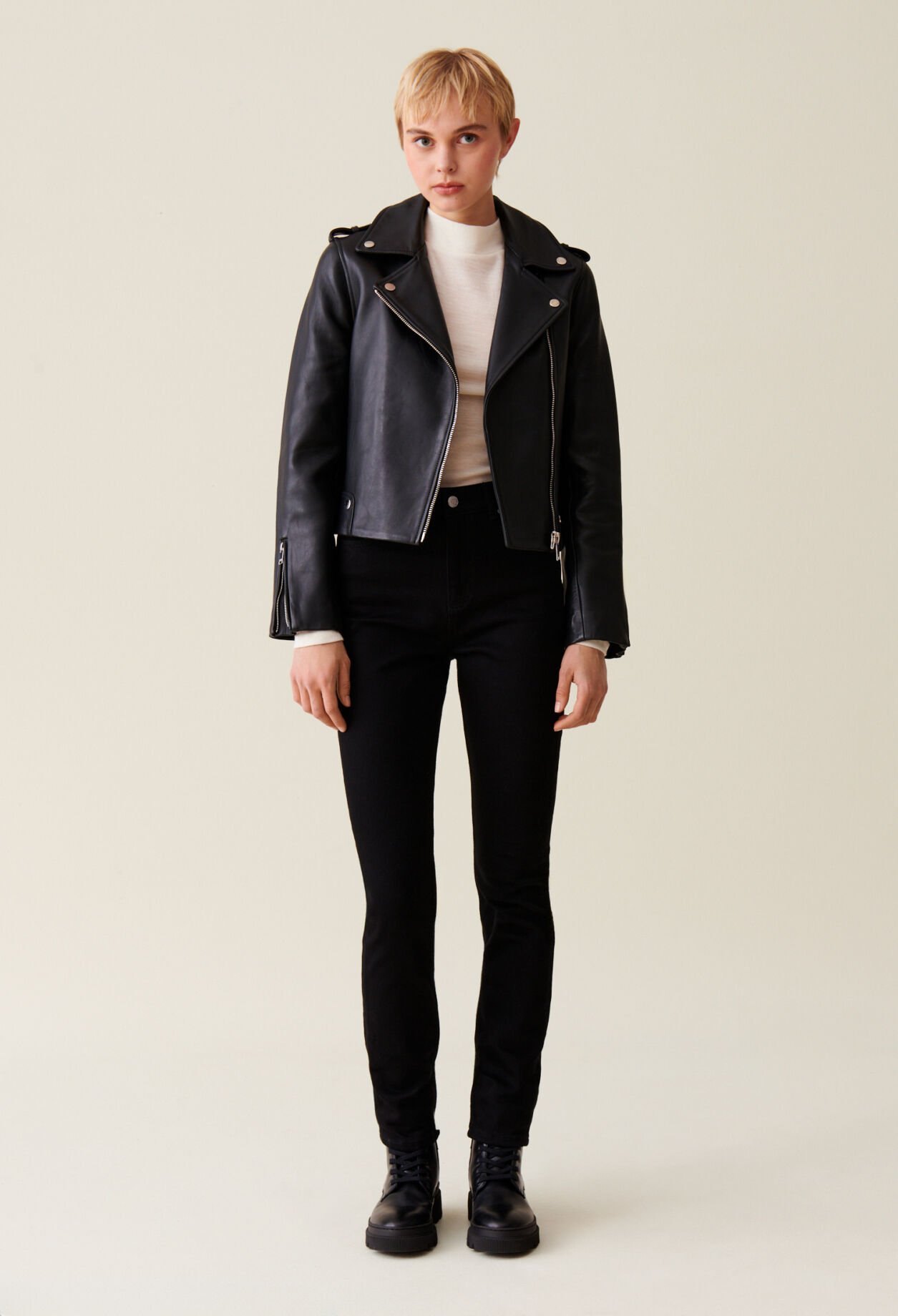 Veste cuir large clearance