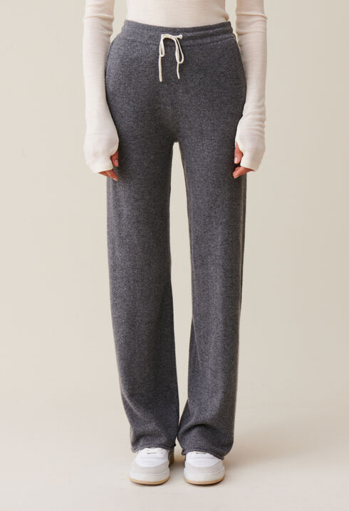 Pantalon fluide cachemire gris