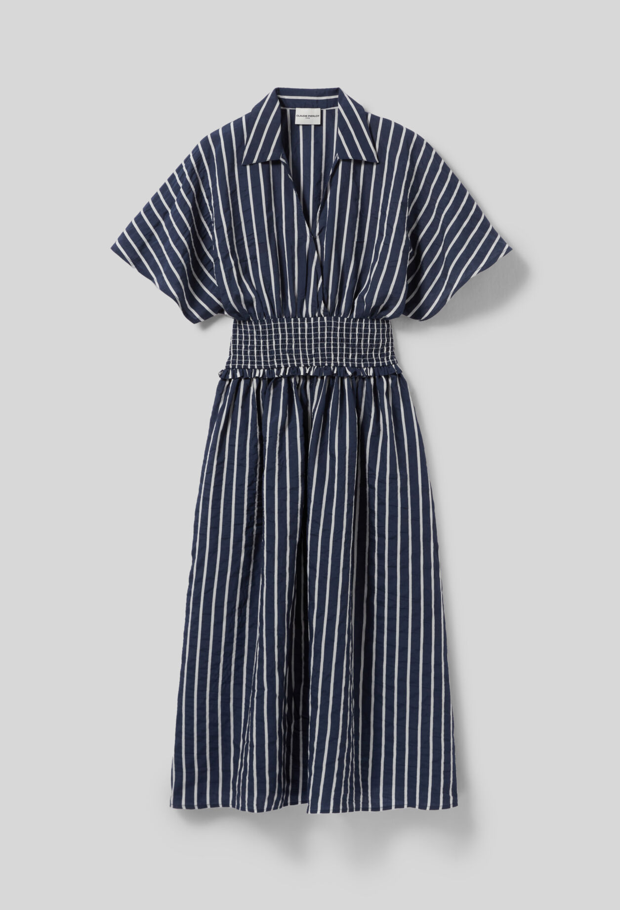 Robe cache-cœur rayée