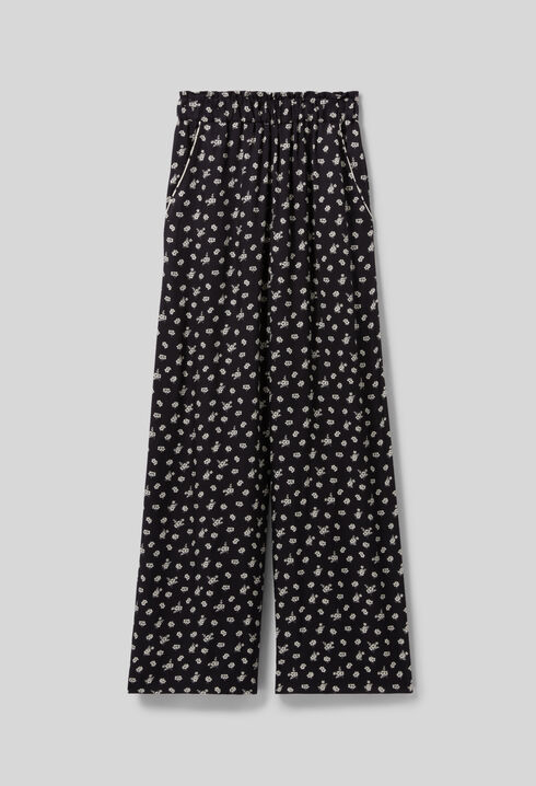 Pantalon large fluide imprimé