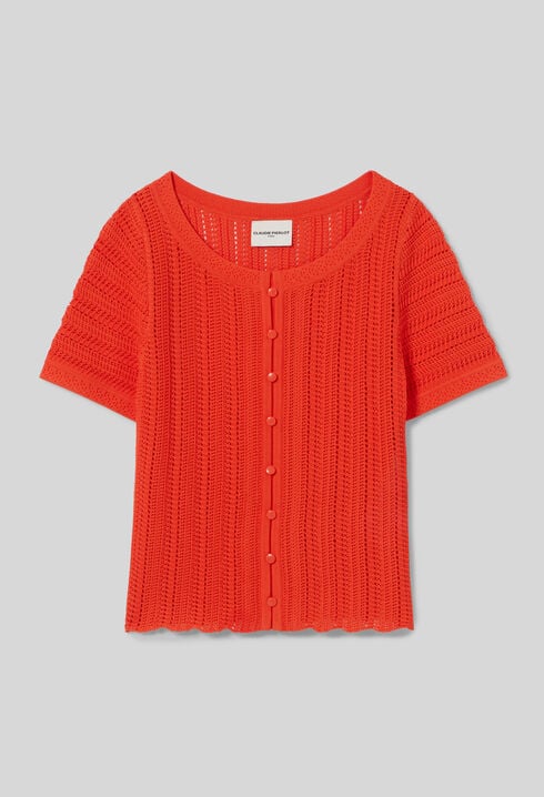 Top crochet manches courtes