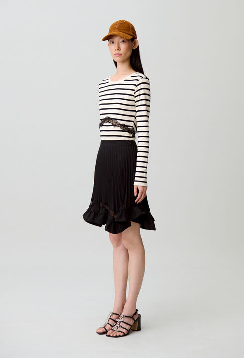 Asymmetric lace skirt