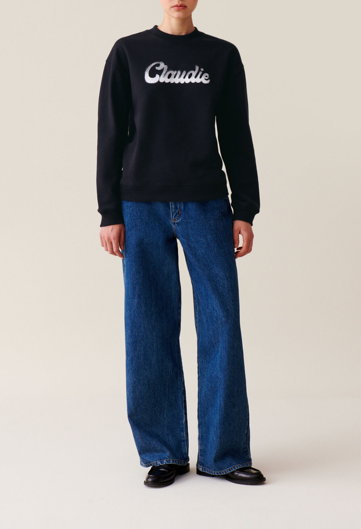 Sweatshirt ample imprim&eacute; Claudie