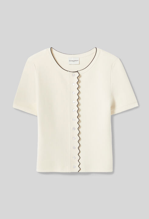 Cardigan maille contrast&eacute;