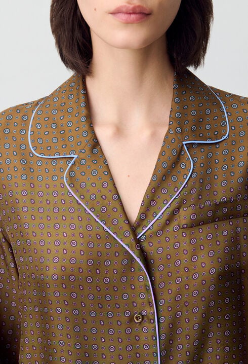 Bedruckte Seidenbluse