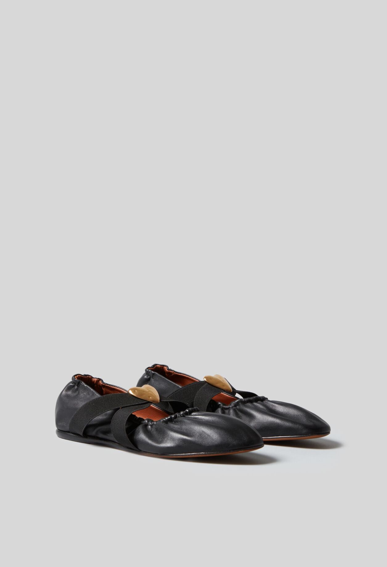 Leather ballet flats with heart