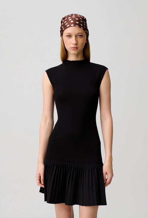 Plissiertes Strickkleid
