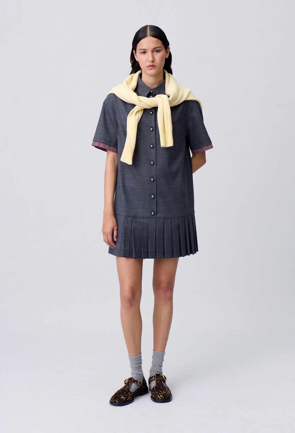 Pleated Mini Dress