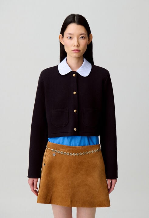 Short cardigan with collar