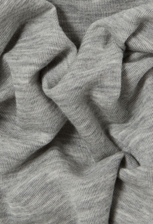Top maille ajusté col rond gris