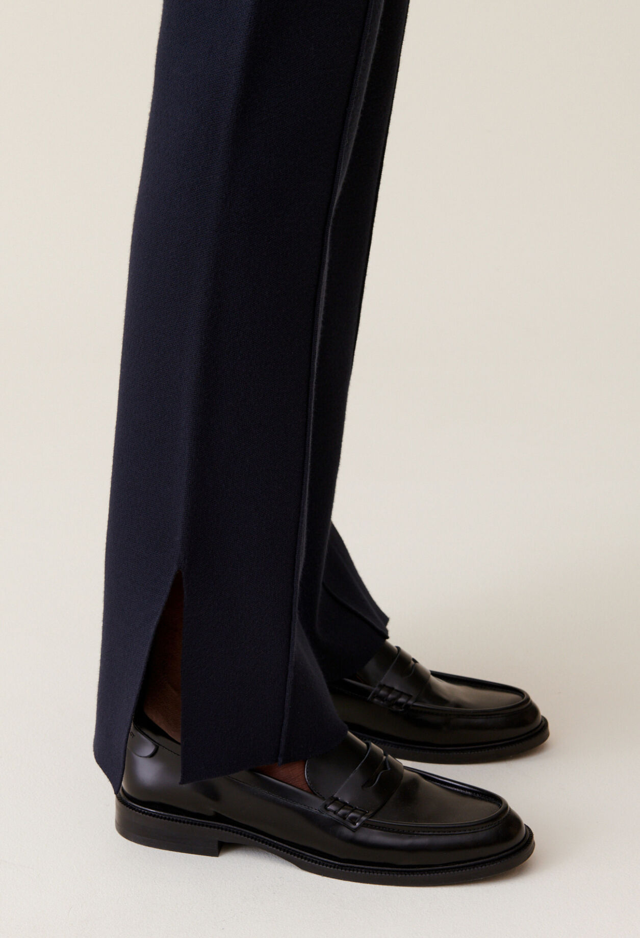 Marineblaue Strickhose