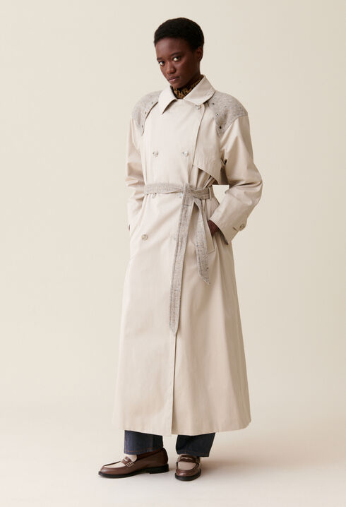 Trench long bi-matière