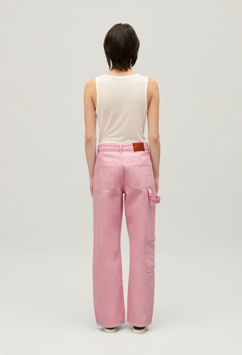 Pink Pierre cargo straight-leg jeans