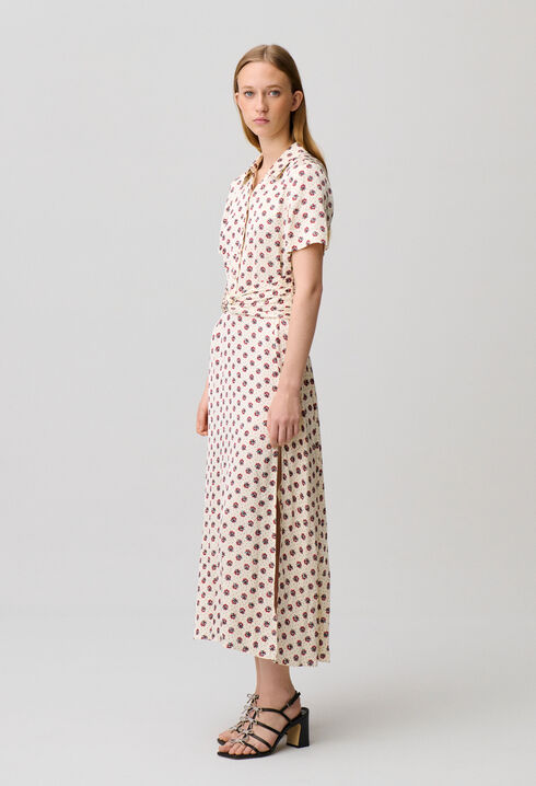 Floral print satin dress
