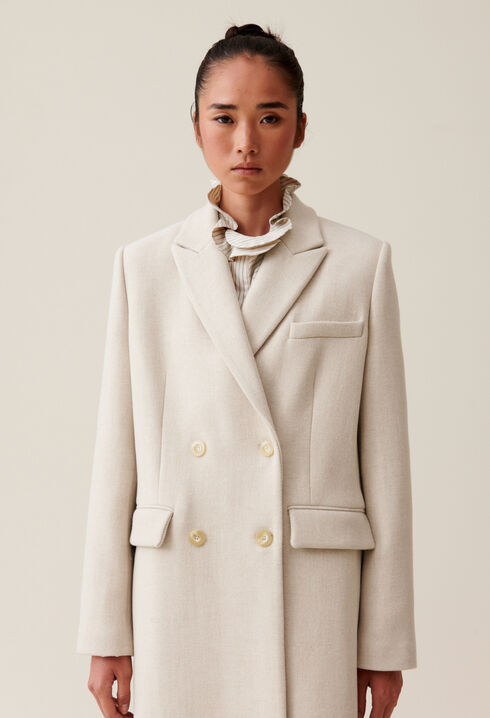 Manteau classique droit mi-long