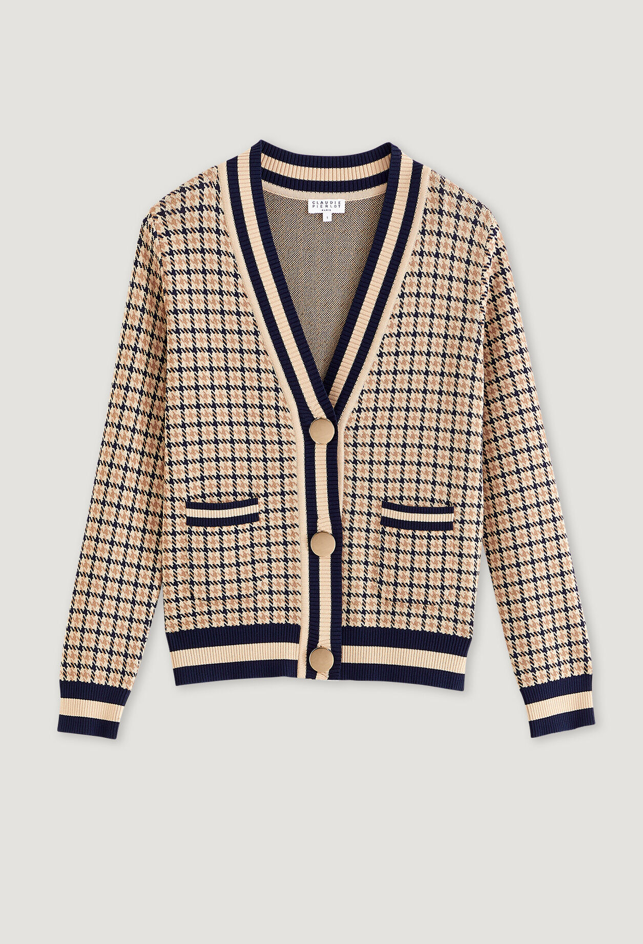 Cardigan pied-de-poule