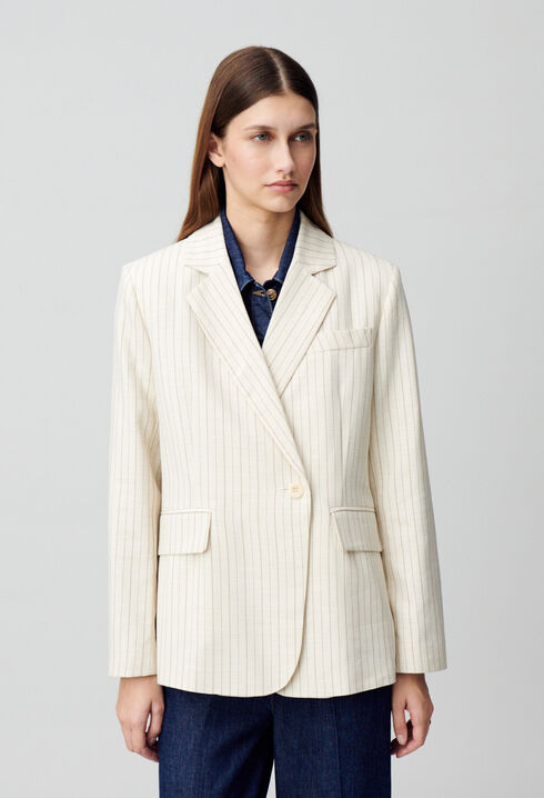 Veste tailleur à rayures