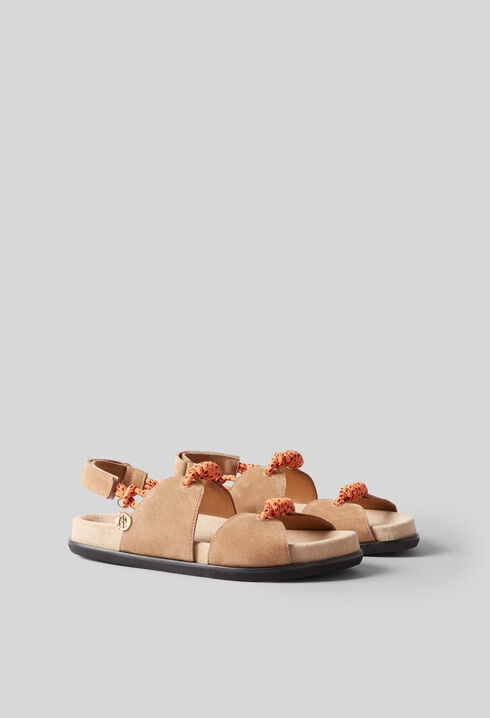 Sandales lacets torsad&eacute;s