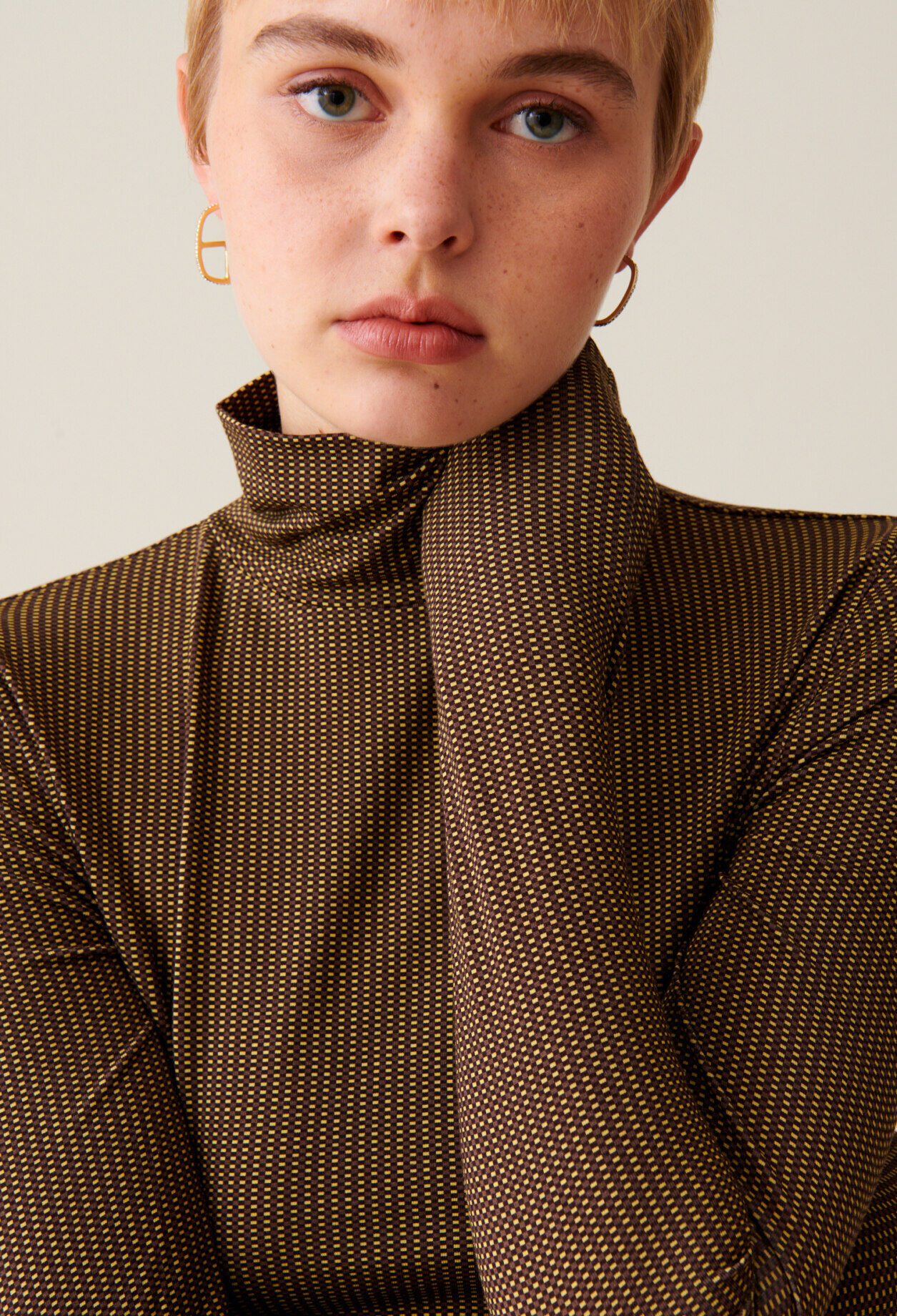 Fitted Funnel Neck Top