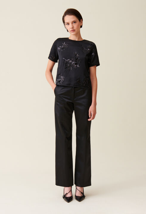 Schwarzes Top Pailletten