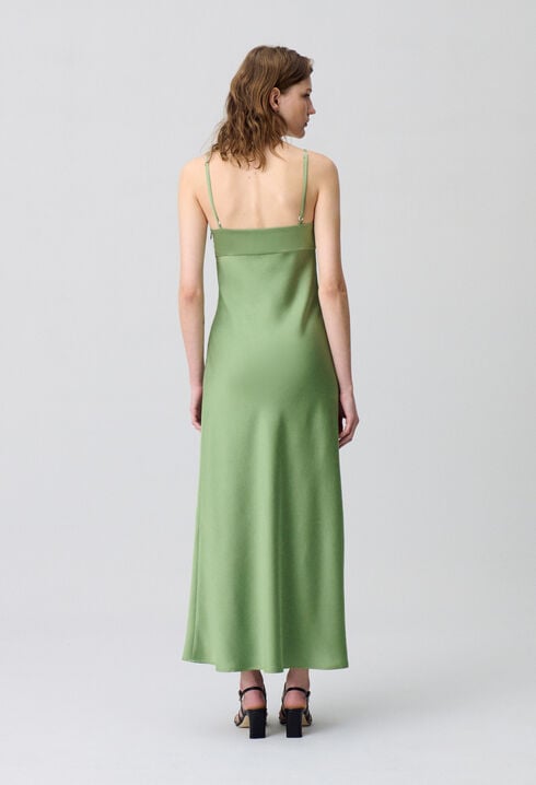 Langes Satin-Kleid