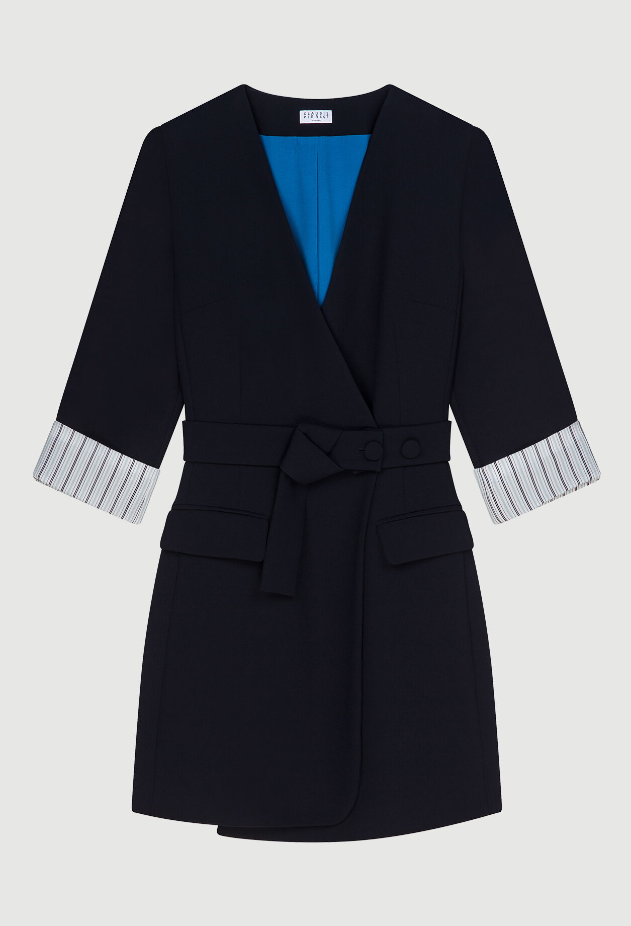 Robe aux poignets contrastants