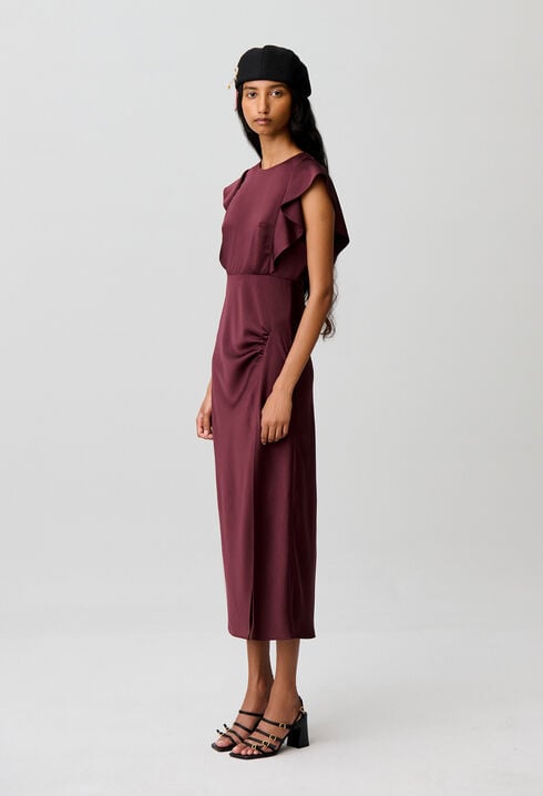 Slit Satin Maxi Dress