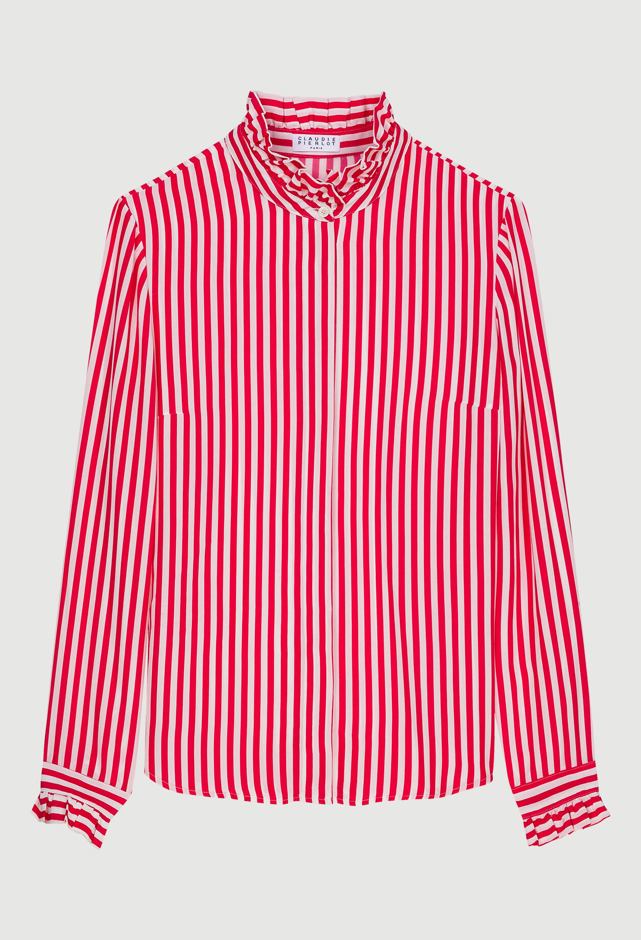 Chemise à rayures rouges et blanches