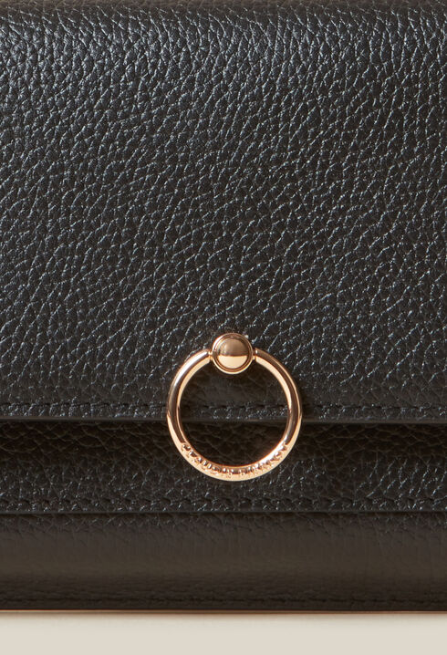 Large grained leather clutch