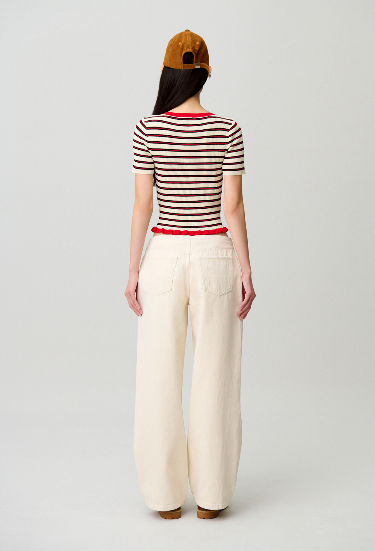 Denim-Jeans aus Baumwolle, Ecru