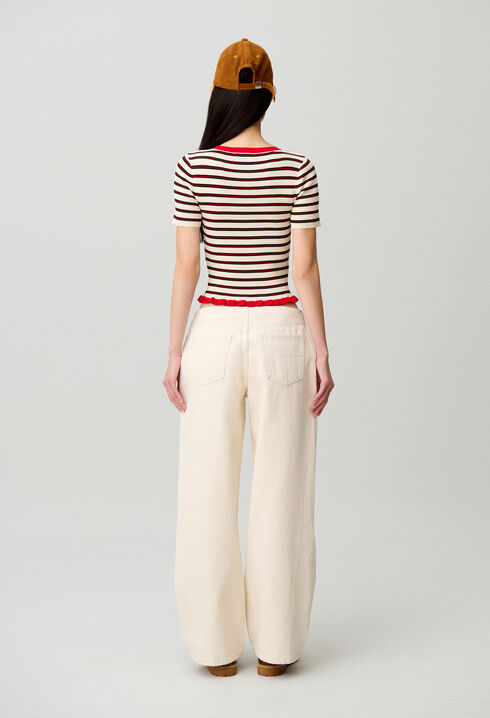 Denim-Jeans aus Baumwolle, Ecru