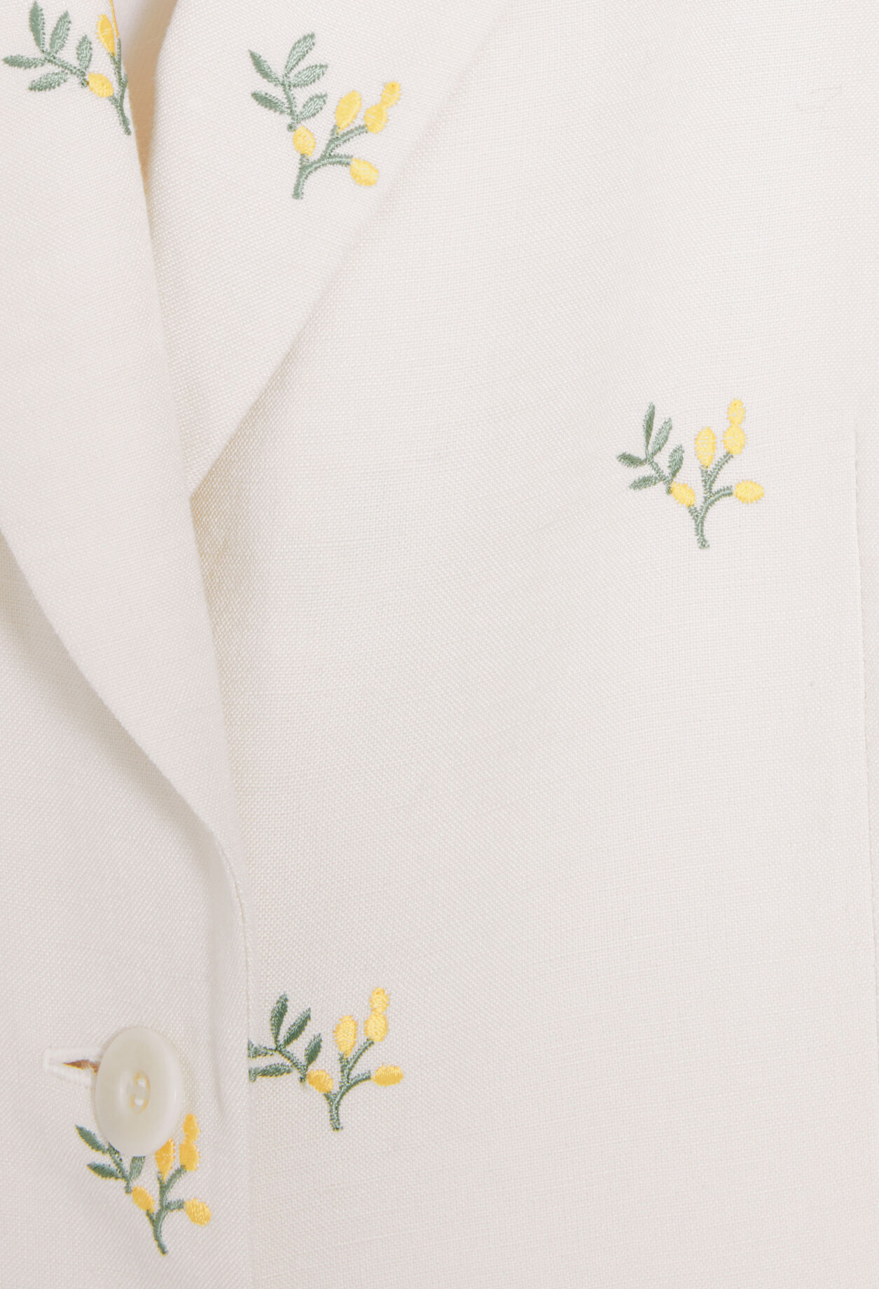 Veste tailleur broderie mimosa