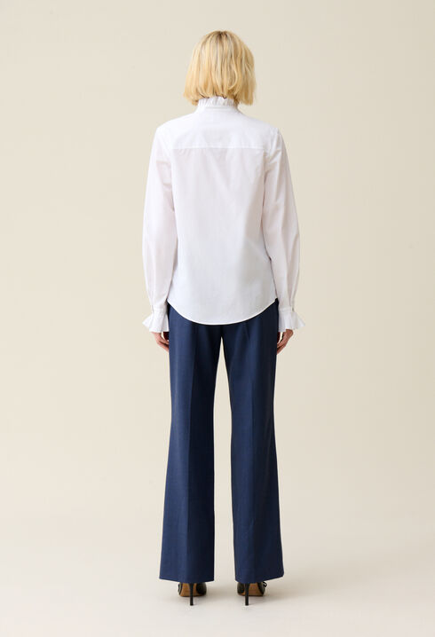 Chemise blanche col volanté