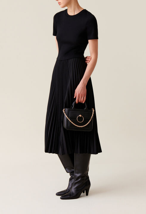 Twist Dual-Fabric Dress