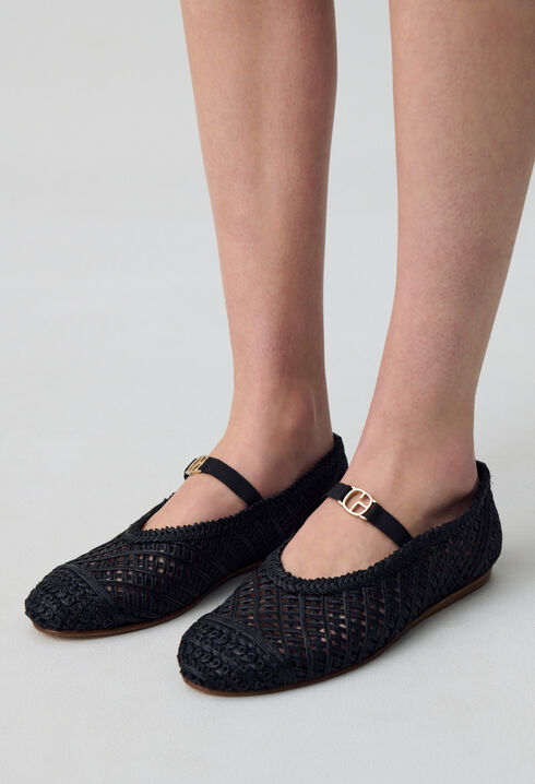 Ballerines tressées cuir