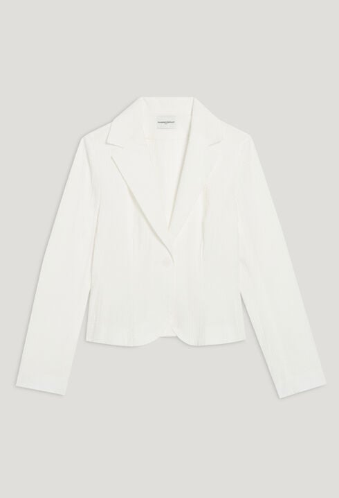White slim-fit suit jacket