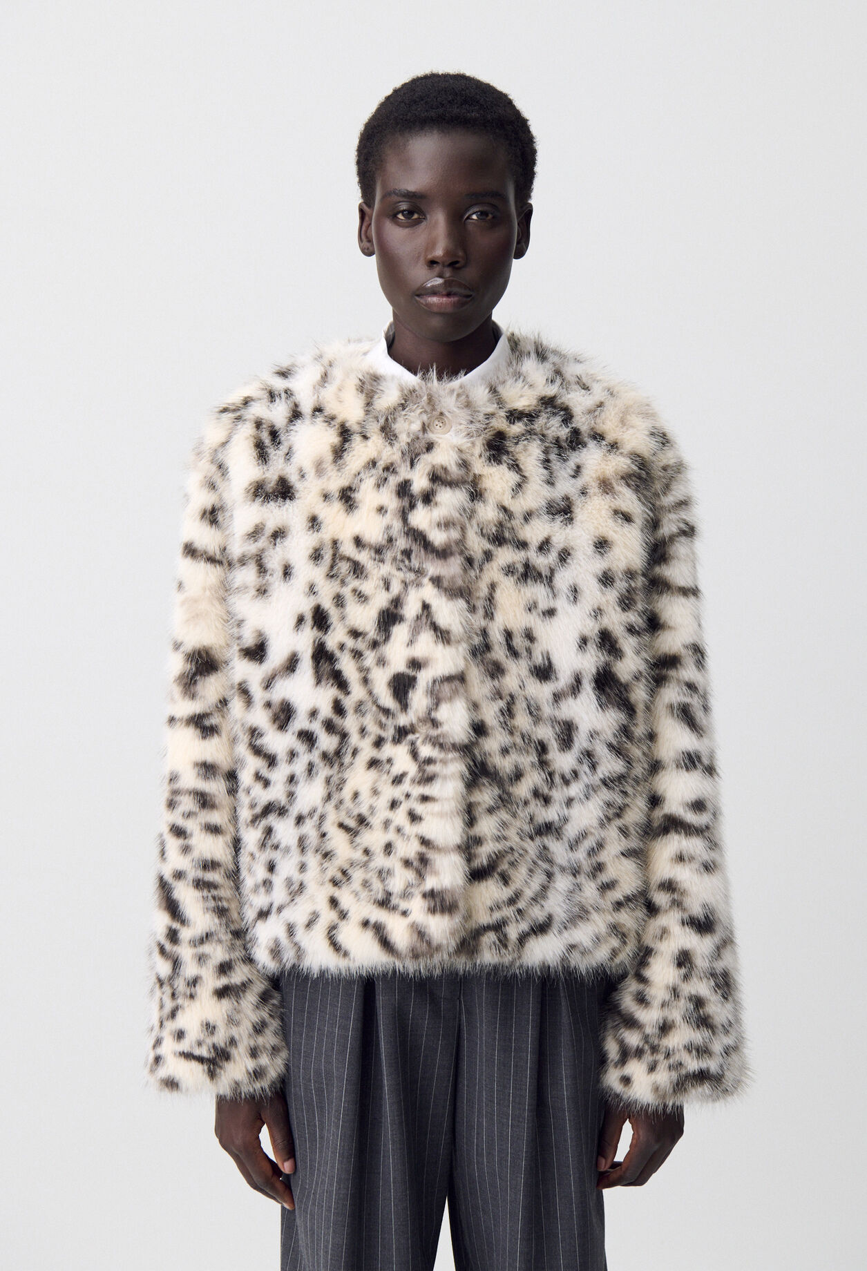 Manteau fausse fourrure léopard