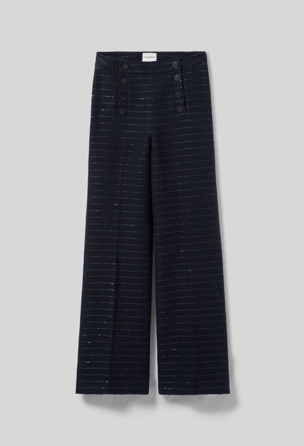 Gestreifte, gerade Hose mit Knöpfen