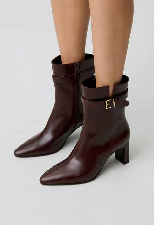 Bottines à talons cuir