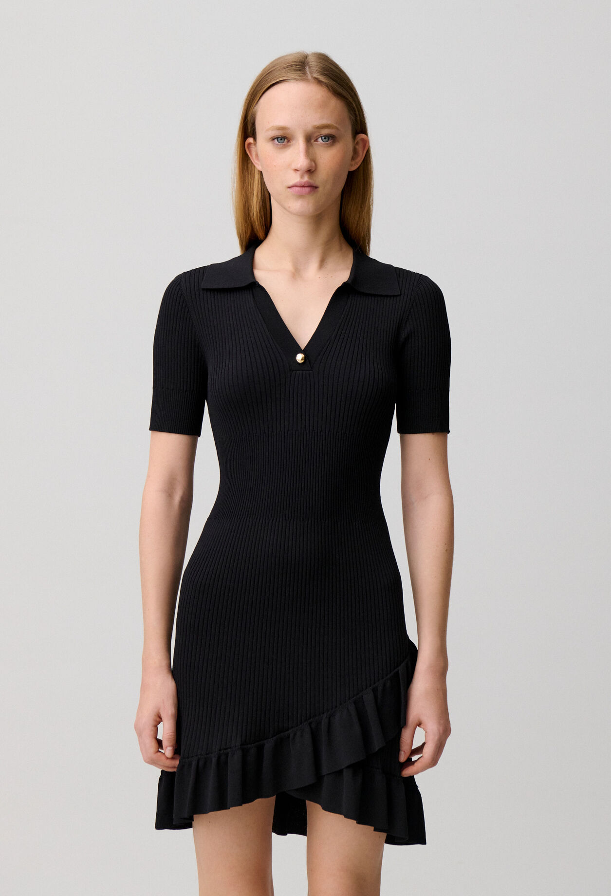 Robe maille col chemise