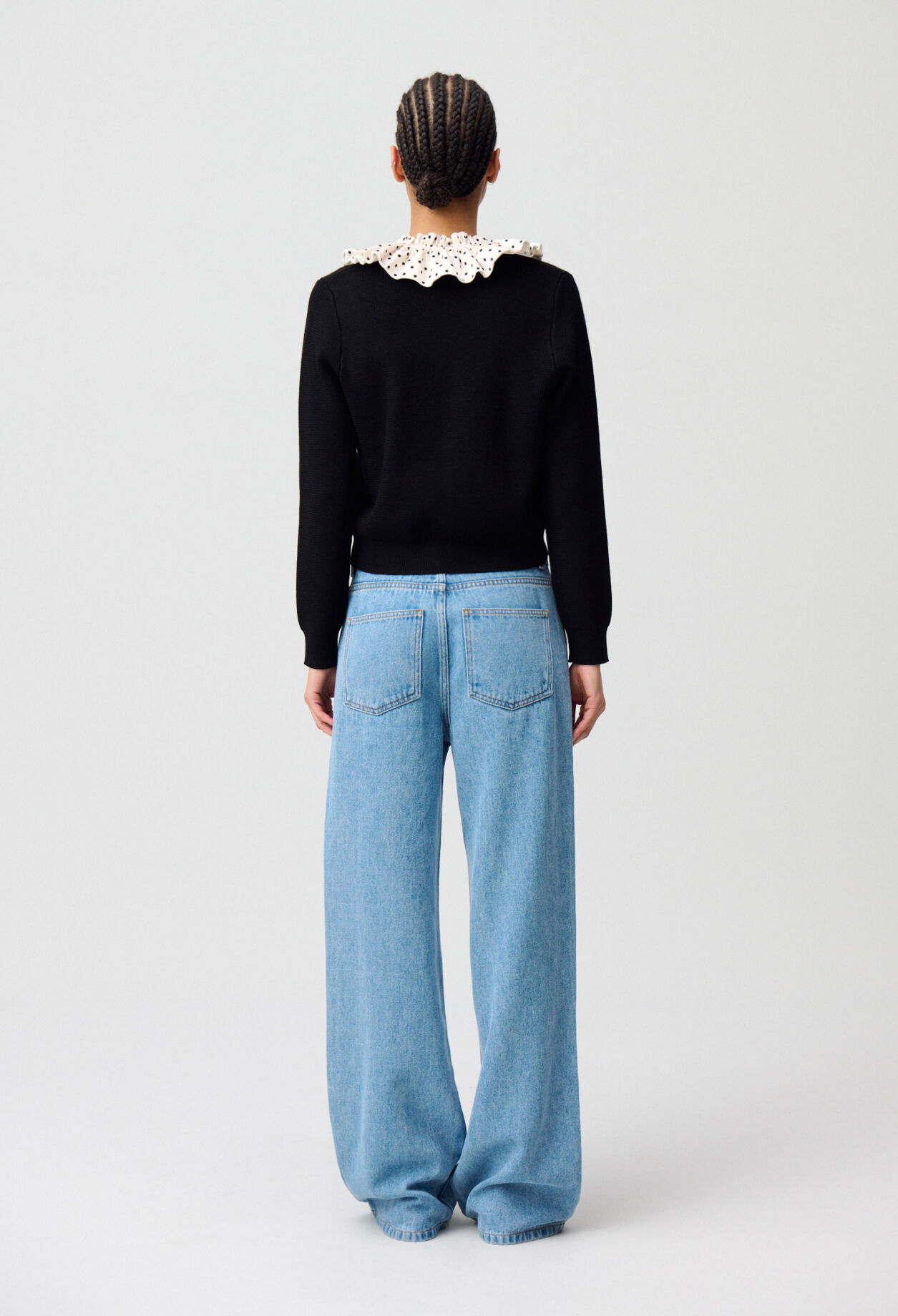 Fine Knit Cardigan with Collar