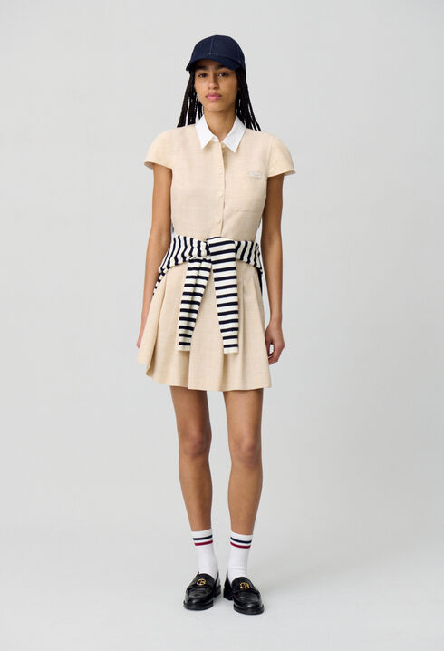 Pleated Short Dress