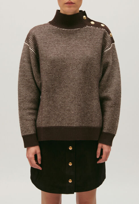 Pull maille bicolore