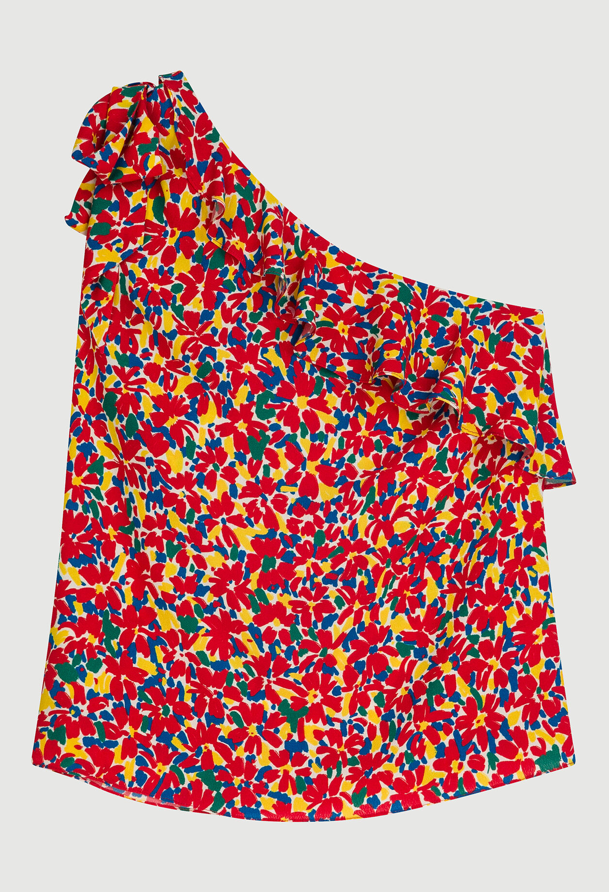 Asymmetric flowery top