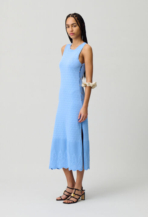 Knielanges Strickkleid