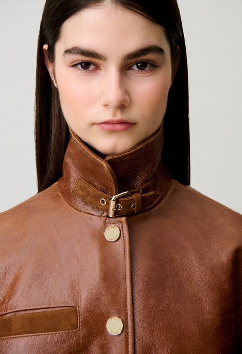 Weiter Lederblouson