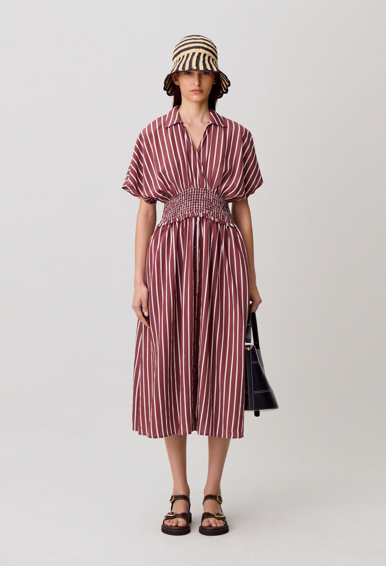 Striped wrap dress