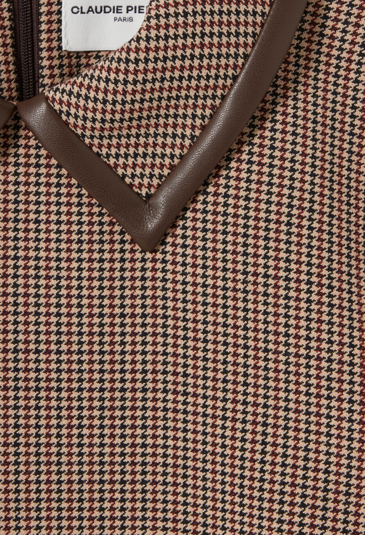 Shift dress with leather detailing