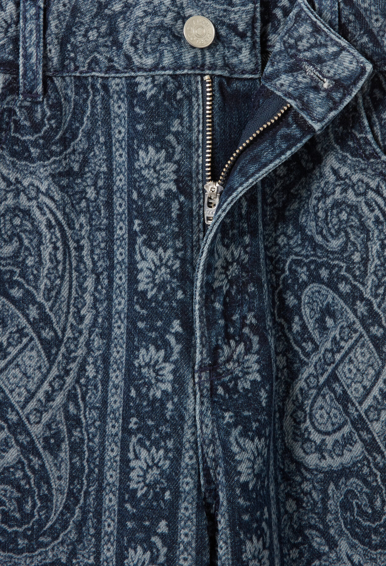 Printed straight denim jeans