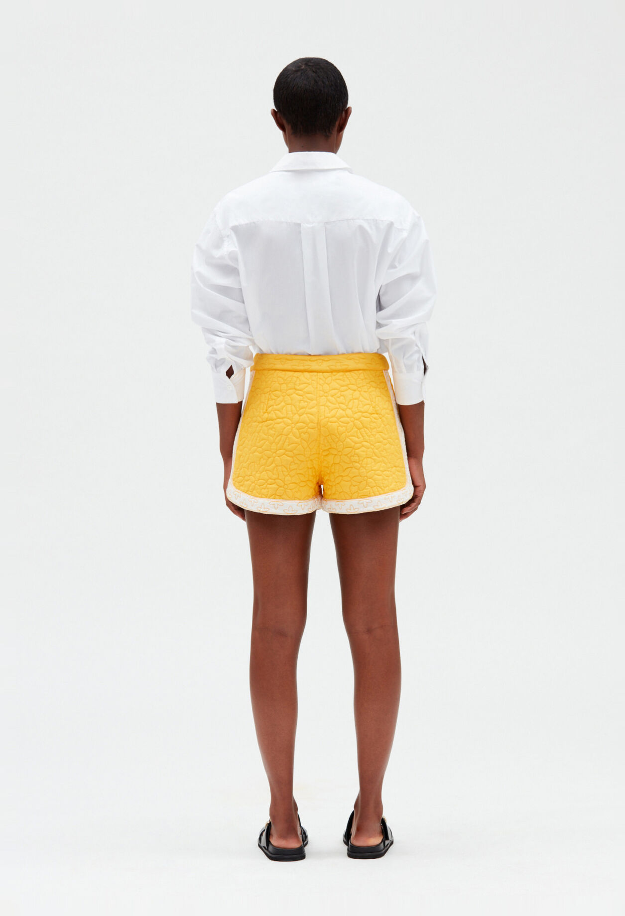 Yellow bouty-braid shorts
